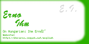 erno ihm business card